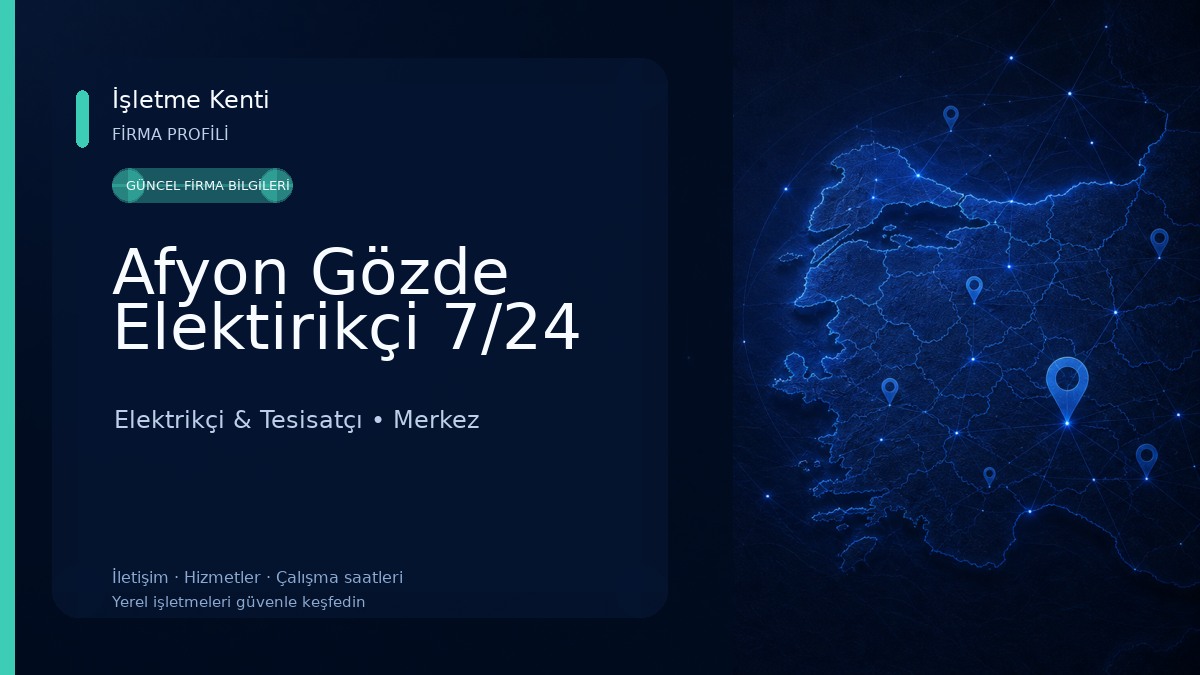 Afyon Gözde Elektirikçi 7/24 Elektrikçi & Tesisatçı