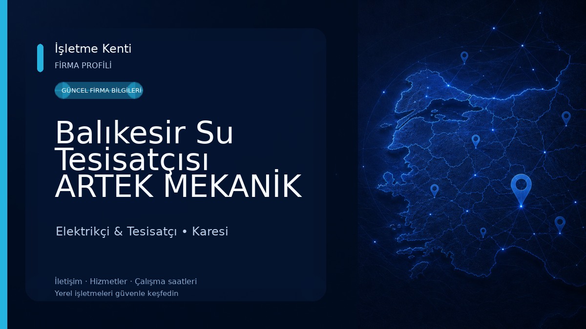 Balıkesir Su Tesisatçısı ARTEK MEKANİK