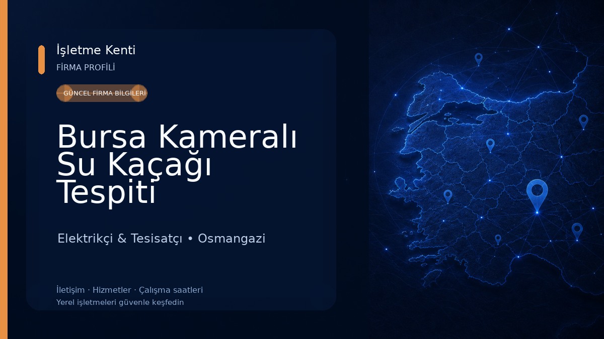 Bursa Kameralı Su Kaçağı Tespiti
