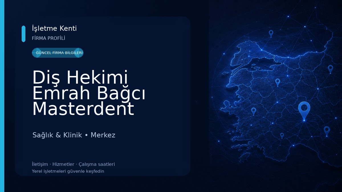 Diş Hekimi Emrah Bağcı Masterdent Kliniği 