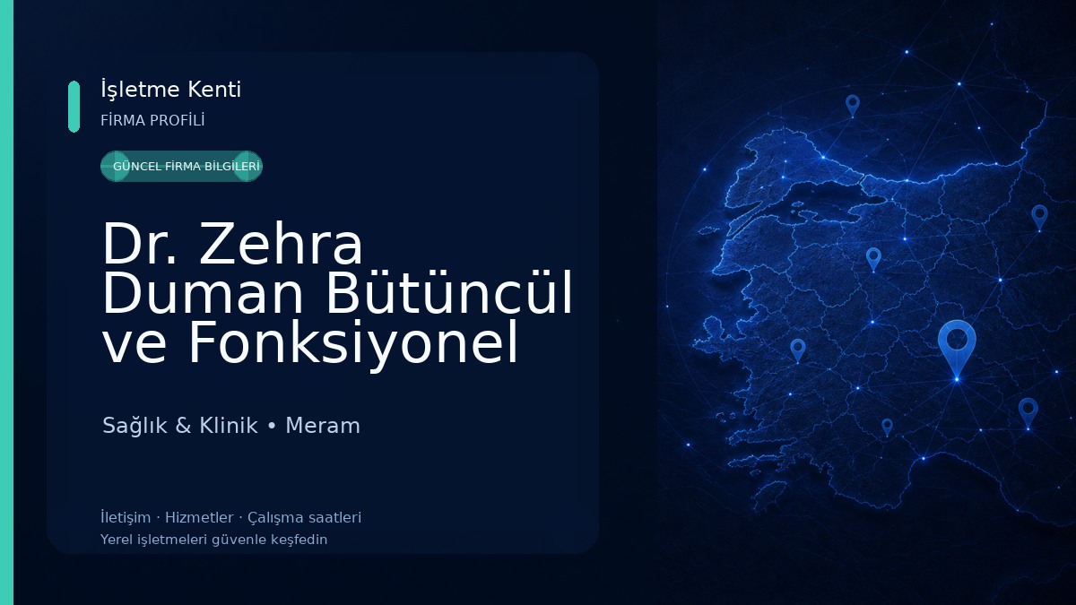 Dr. Zehra Duman Bütüncül ve Fonksiyonel Tıp Kliniği
