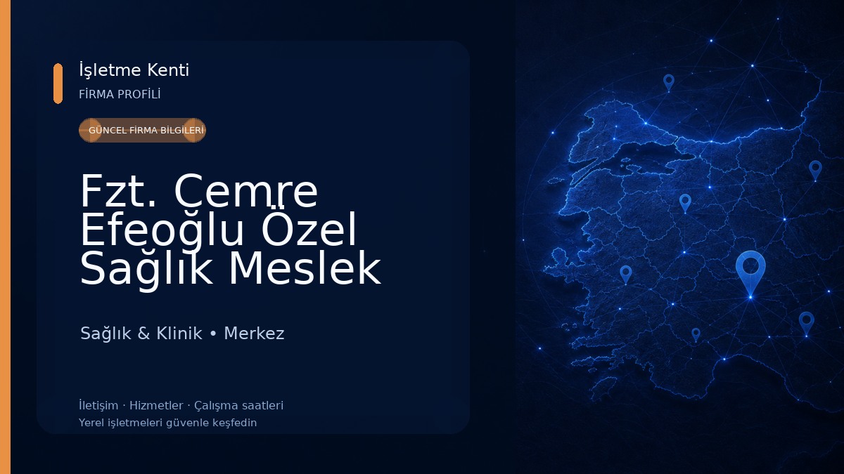 Fzt. Cemre Efeoğlu Özel Sağlık Meslek Birimi FİZYOHAND
