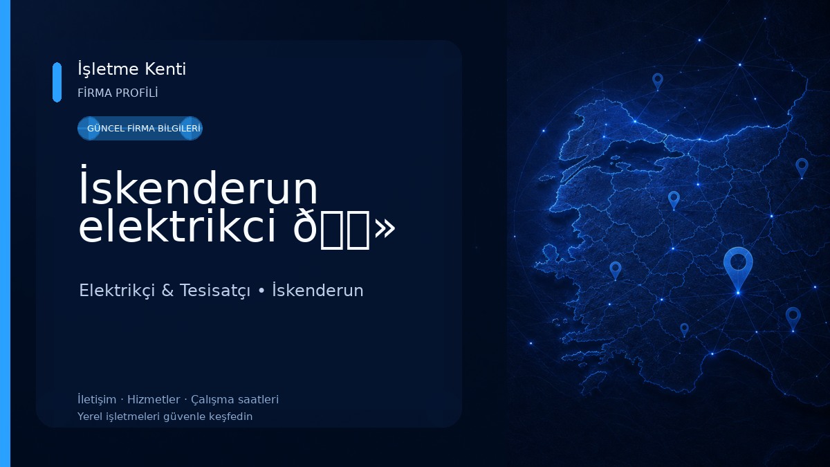 İskenderun elektrikci 🏻