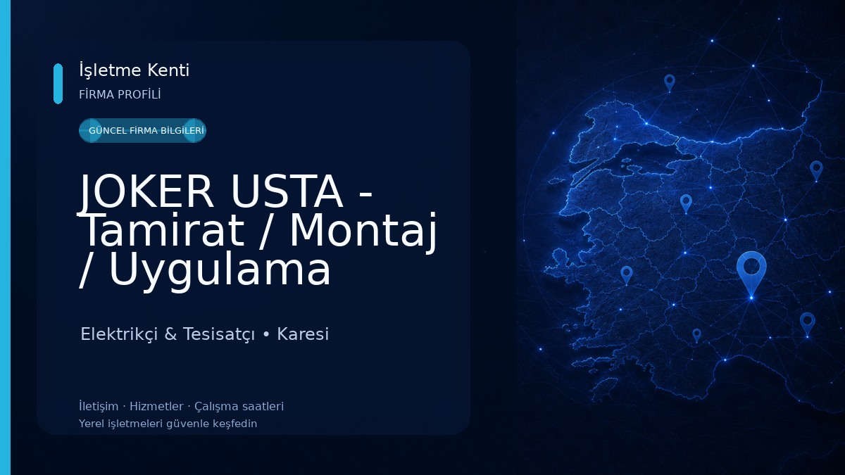 JOKER USTA - Tamirat / Montaj / Uygulama Elektrikçi & Tesisatçı