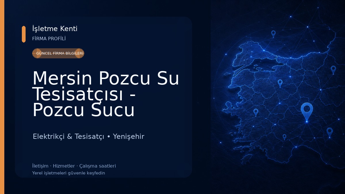 Mersin Pozcu Su Tesisatçısı - Pozcu Sucu