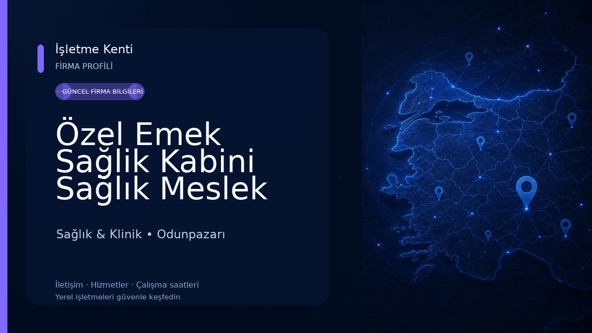 Özel Emek Sağlik Kabini Sağlık Meslek Hizmet Birimi Hemşire Ecrin Eruysal Sağlık & Klinik