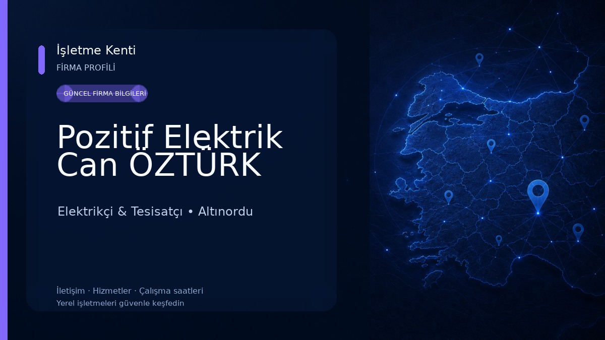 Pozitif Elektrik Can ÖZTÜRK Elektrikçi & Tesisatçı